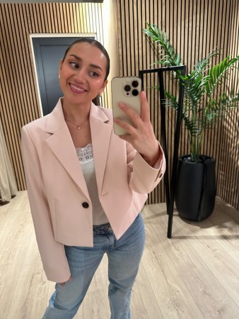 SLCORINNE CROPPED BLAZER PEACH