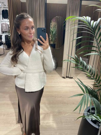 YASPELLA SATIN SKIRT BROWN
