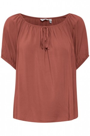 MMJOELA SS BLOUSE ETRUSCAN RED