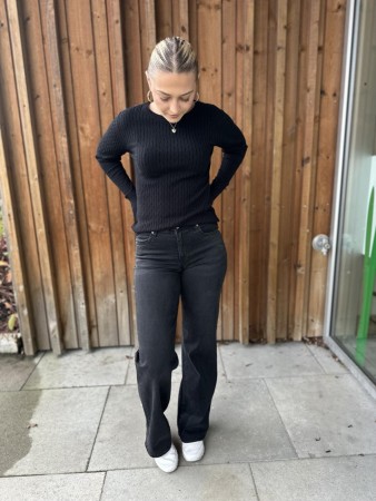NICOLINE PANT BLACK WASHED 