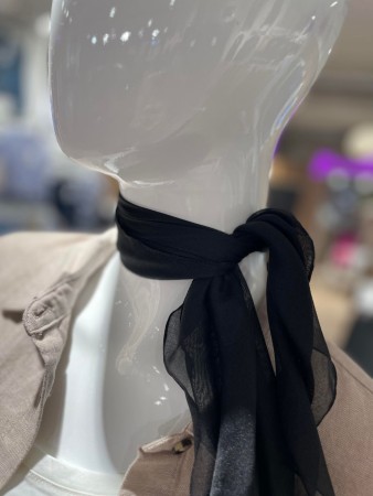 BLACK CHIFFON SCARF