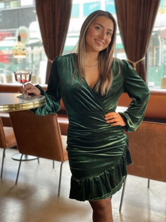 ALYSSA VELVET DARK GREEN