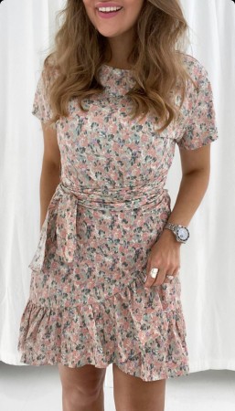 AGNES DRESS LIGHT PINK FLOWERS