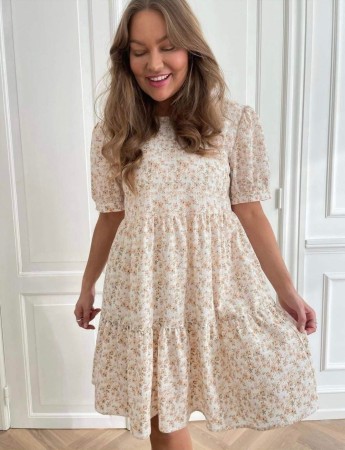 VILMA DRESS PEACH FLOWER