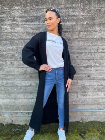 YASLIVI LONG CARDIGAN SORT