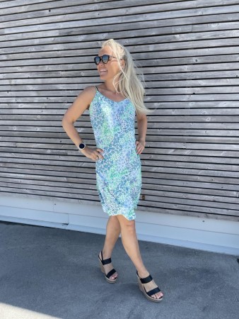 JOELLA STRAP DRESS BLUE MIX