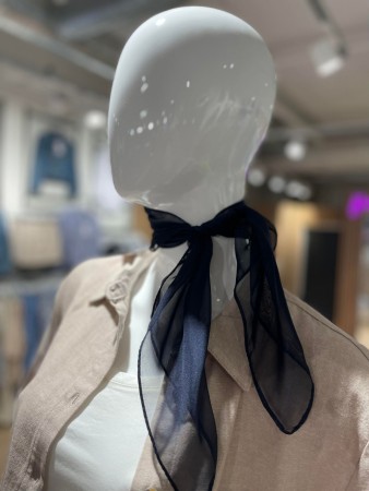 NAVY CHIFFON SCARF 