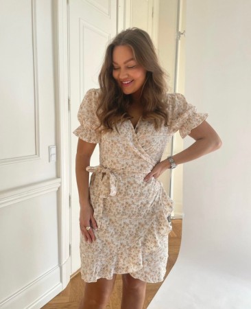 NAOMI DRESS PEACH FLOWER